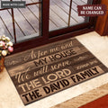 Old Wooden As For Me And My House Collection Family Name Personalized Doormat