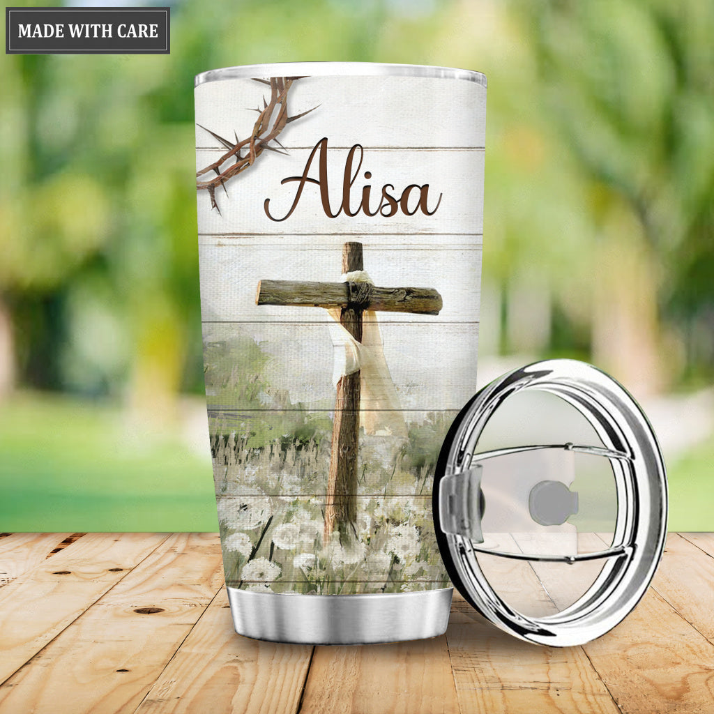 Personalized Cross Amazing Grace Tumbler