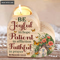 Vintage Flower Garden Butterfly Be Joyful In Hope Candle Holder
