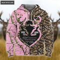 Personalized Buck And Doe Heart God Blessed Zipper Hoodie