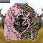 Personalized Buck And Doe Heart God Blessed Zipper Hoodie