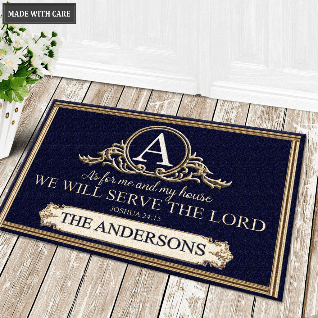 Border Monogram As For My House Personalized Doormat