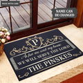 Personalized Monogram Antique Vintage Style Luxury Serve The Lord Doormat