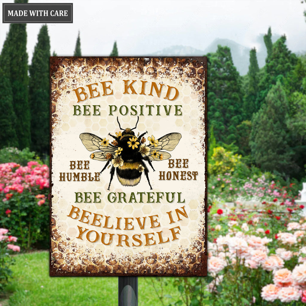 Farmhouse Bee Kind Metal Sign