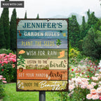 Gardening Garden Rules Personalized Classic Metal Sign