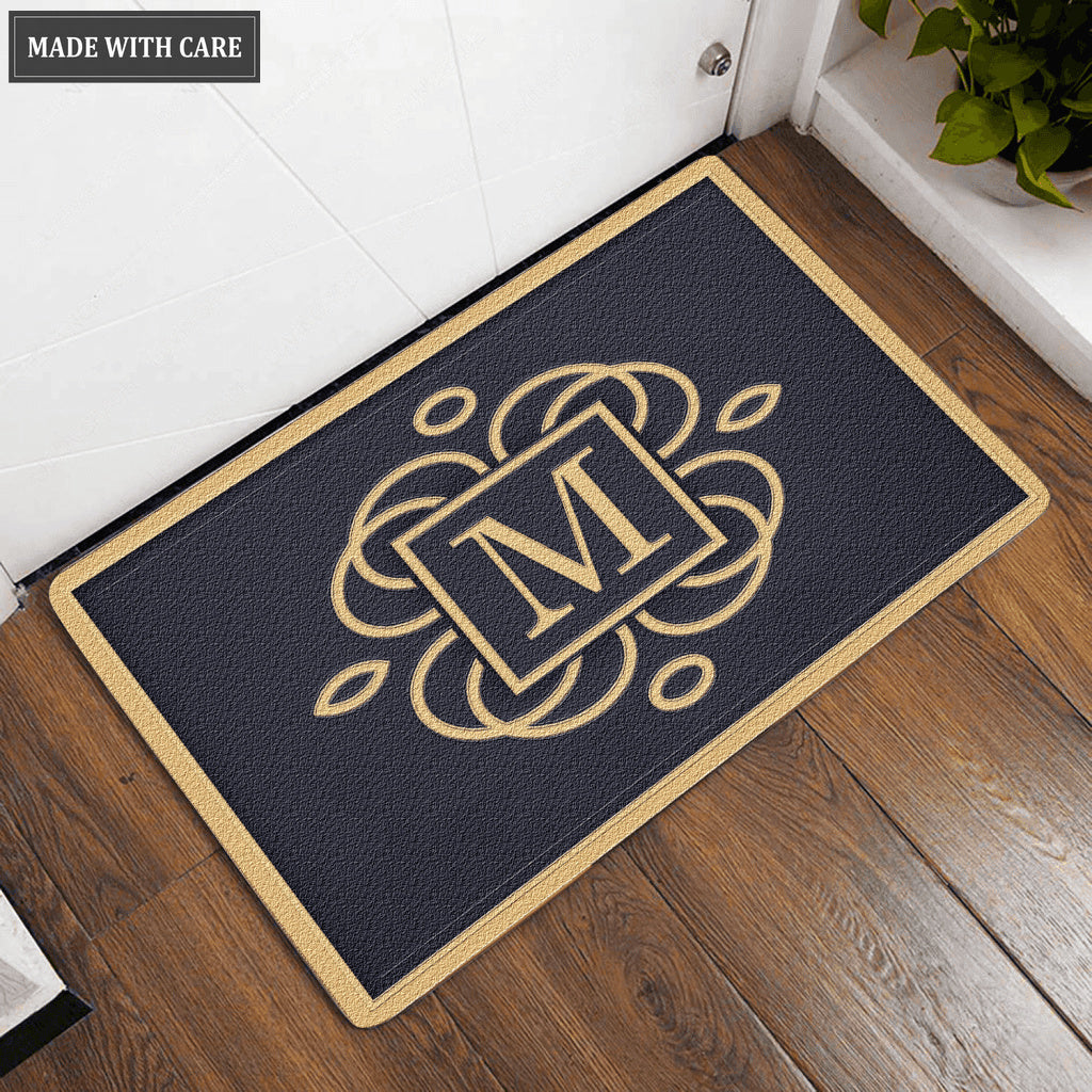 Last Name Letter Unique Monogram Personalized Doormat