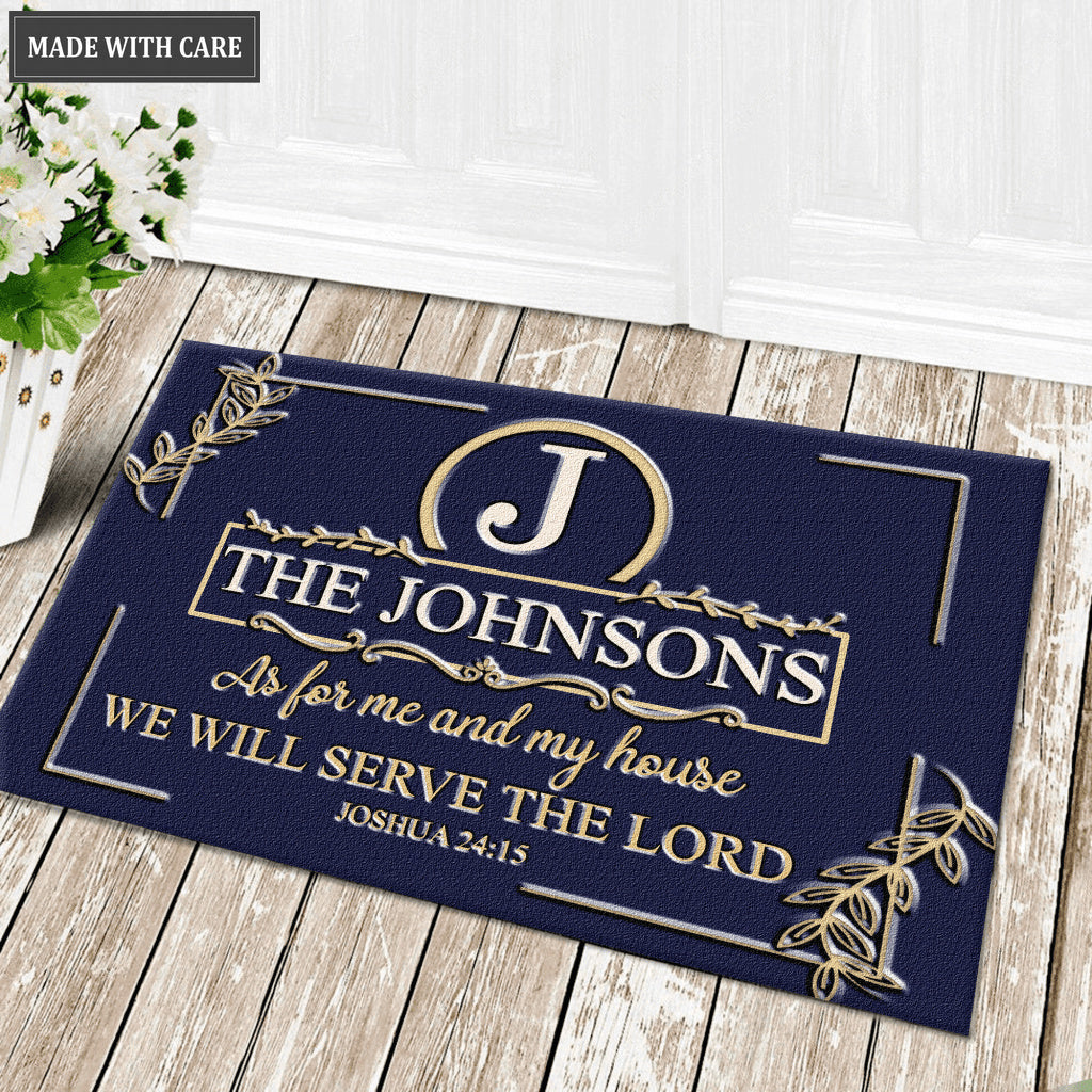 Leave Border Monogram As For My House Personalized Doormat