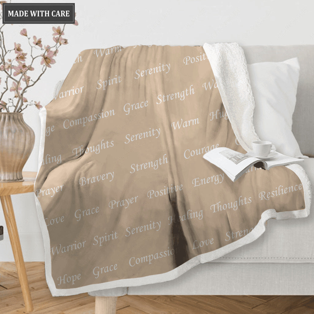 Healing Throw Blanket - Strength Courage Super Soft Warm Hugs, Get Well Gift Blanket Plush Healing Thoughts Prayer Grace Warrior Spirit