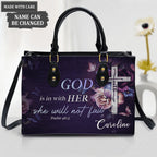 Luvingrace L186 Flowers Butterfly God Is In With Her Personalized Custom Handbag