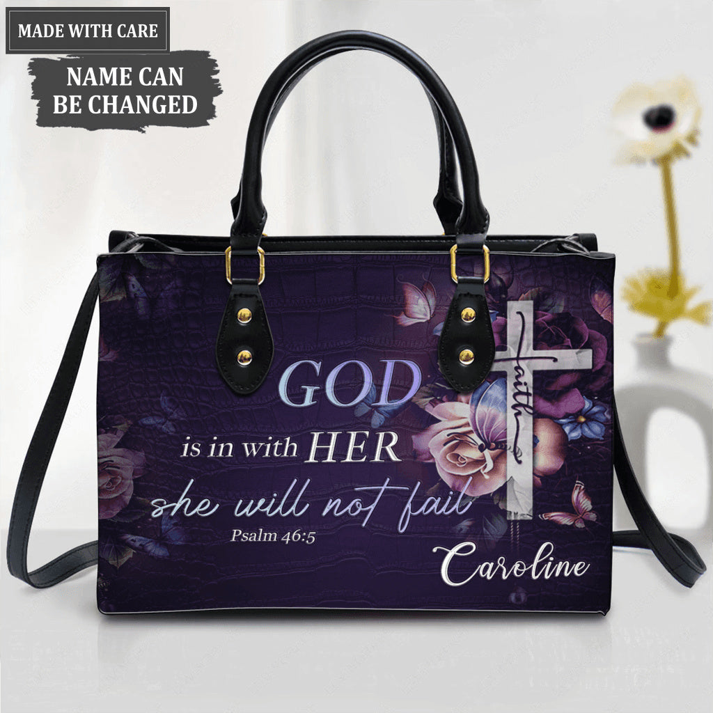 Luvingrace L186 Flowers Butterfly God Is In With Her Personalized Custom Handbag