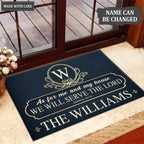 Printfamily L187 Vintage Monogram Collection As For My House Personalized Doormat