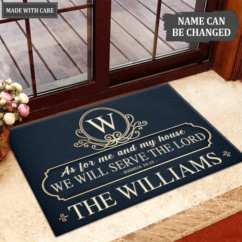 Luvingrace L187 Vintage Monogram Collection As For My House Personalized Doormat