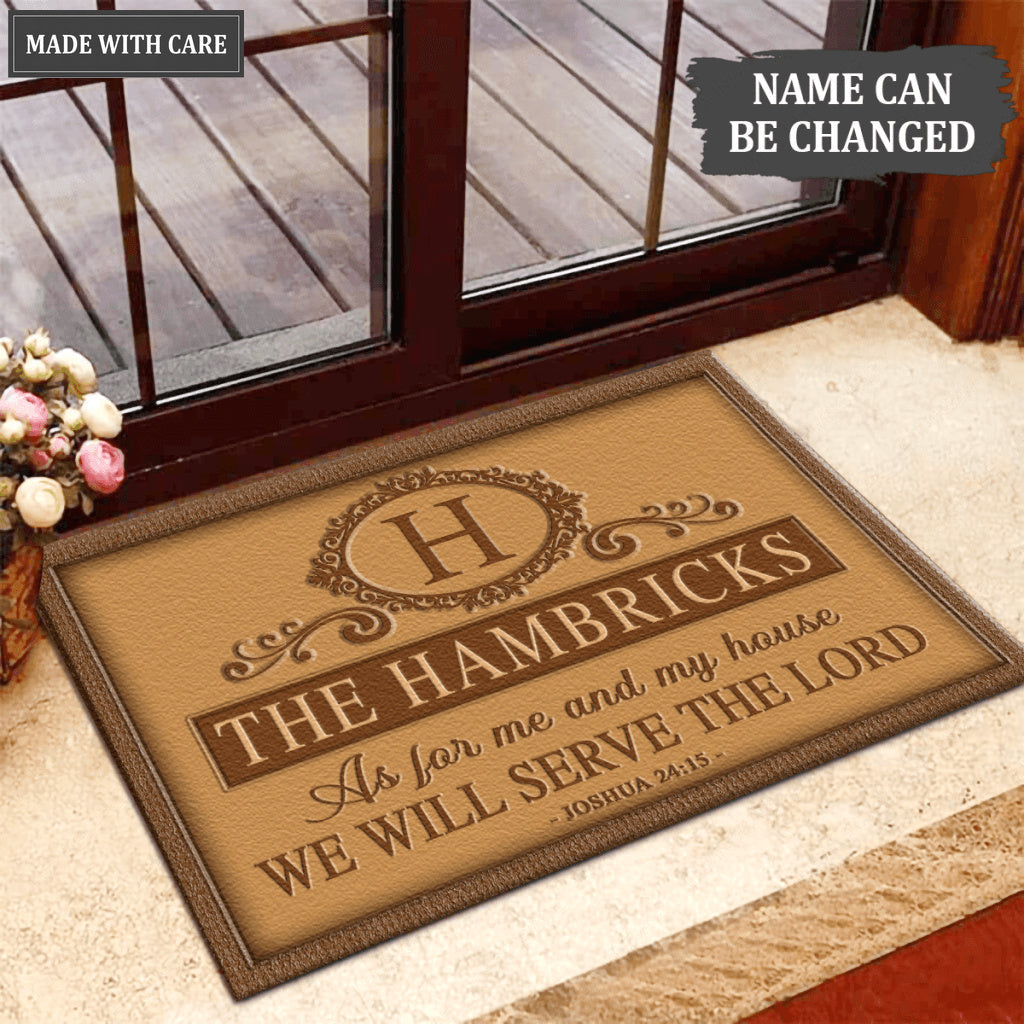 Luvingrace L188 Vintage Monogram Collection As For My House Personalized Doormat