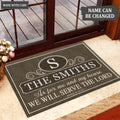 Printfamily L189 Royal Monogram Collection As For My House Personalized Doormat