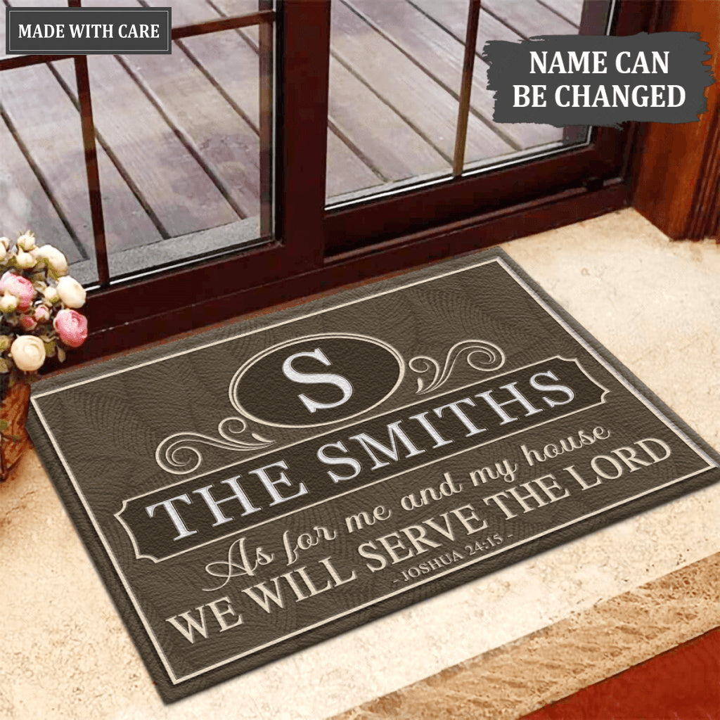 Luvingrace L189 Royal Monogram Collection As For My House Personalized Doormat