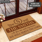 Printfamily L190 Vintage Monogram Collection As For My House Personalized Doormat