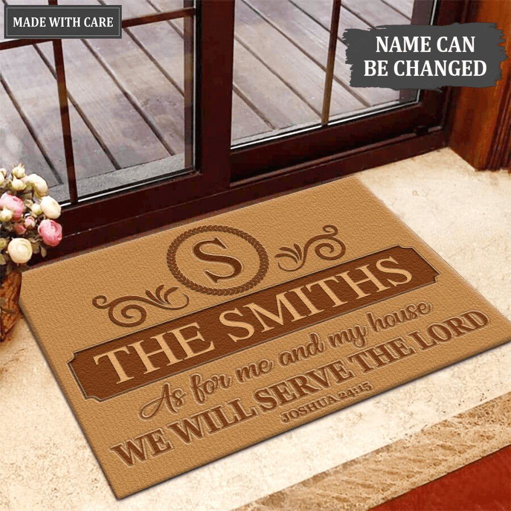 Luvingrace L190 Vintage Monogram Collection As For My House Personalized Doormat
