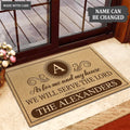 Printfamily L191 Vintage Monogram Collection As For My House Personalized Doormat