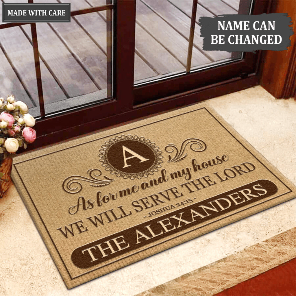 Luvingrace L191 Vintage Monogram Collection As For My House Personalized Doormat