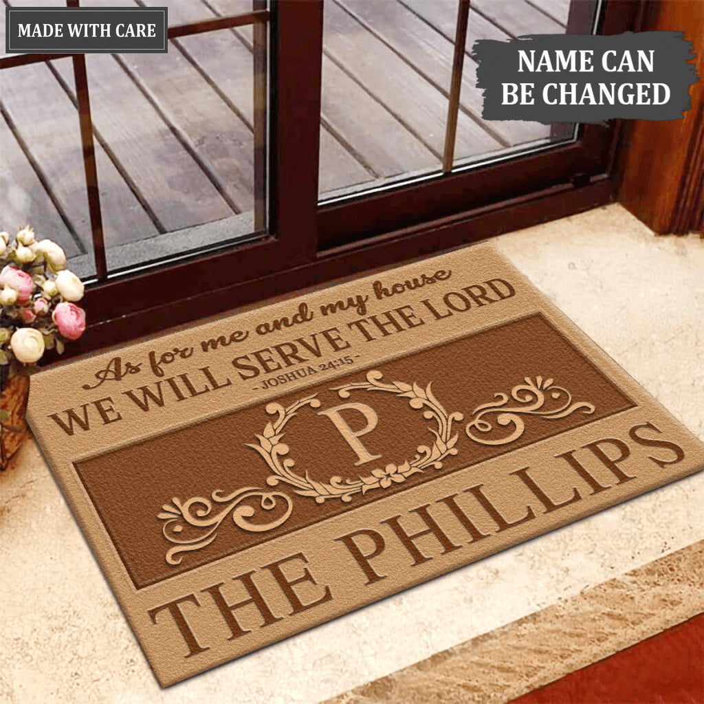 Luvingrace L192 Vintage Monogram Collection As For My House Personalized Doormat