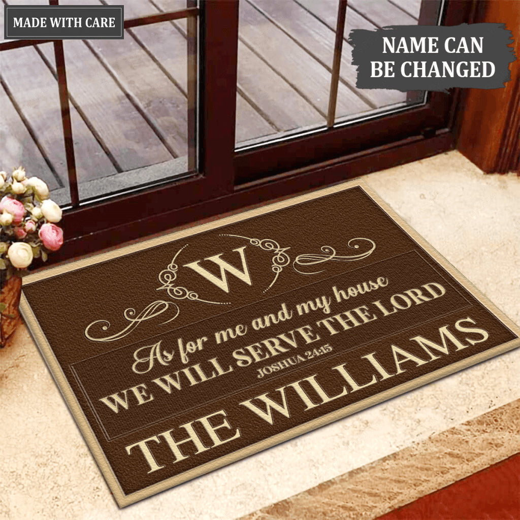 Luvingrace L193 Vintage Monogram Collection As For My House Personalized Doormat