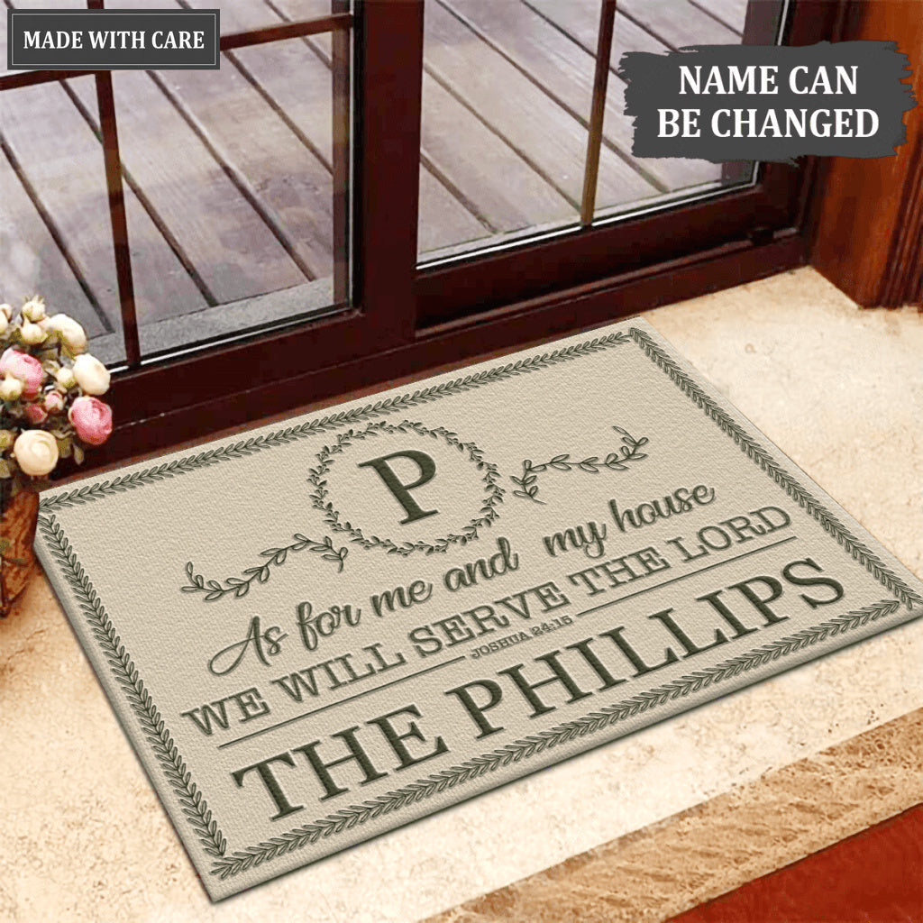 Luvingrace L194 Floral Monogram Collection As For My House Personalized Doormat