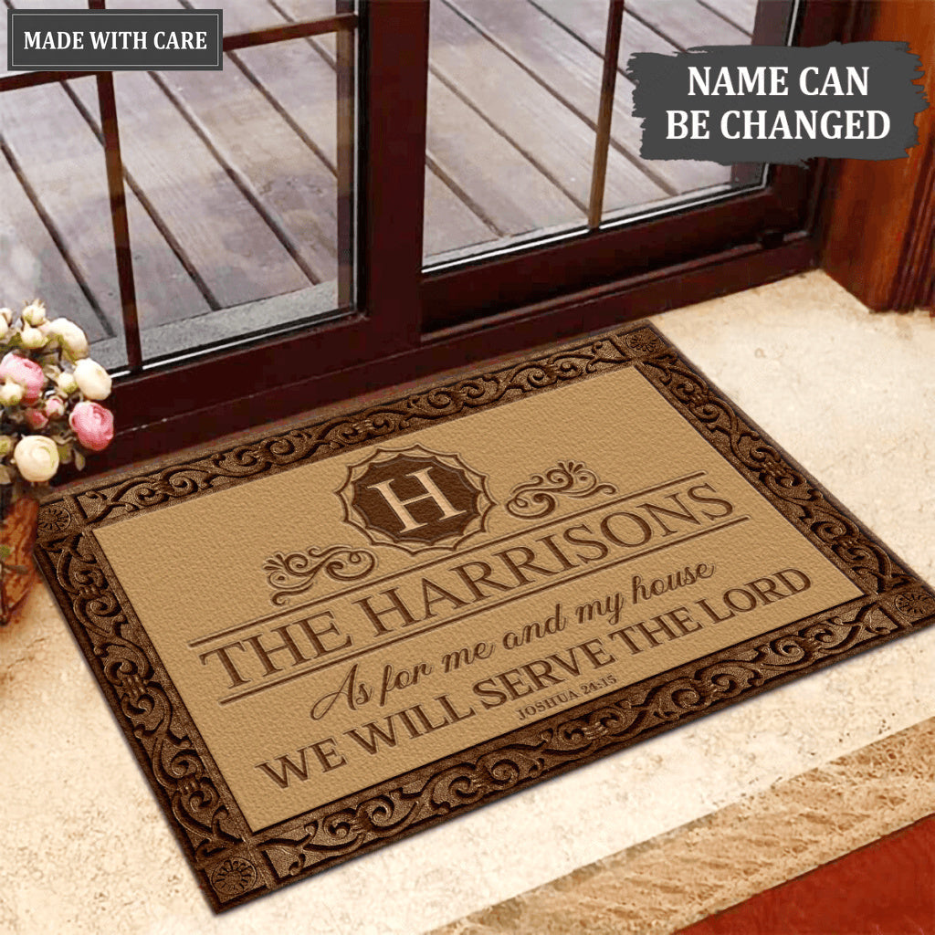 Luvingrace L195 Vintage Monogram Collection As For My House Personalized Doormat