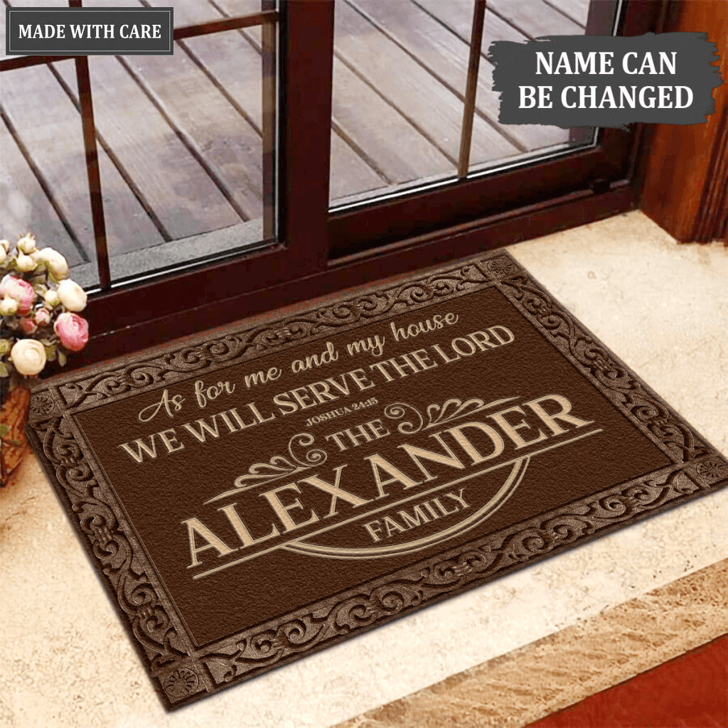 Luvingrace L196 Vintage Monogram Collection As For My House Personalized Doormat