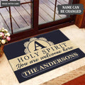 Printfamily M100 Elegant Monogram Collection Holy Spirit Personalized Doormat