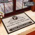 Printfamily M104 Elegant Monogram Collection As For My House Personalized Doormat