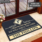Printfamily M105 Luxury Monogram Collection As For My House Personalized Doormat