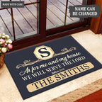 Printfamily M106 Luxury Monogram Collection As For My House Personalized Doormat
