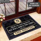 Luvingrace M94 Decorative Monogram Collection As For My House Personalized Doormat