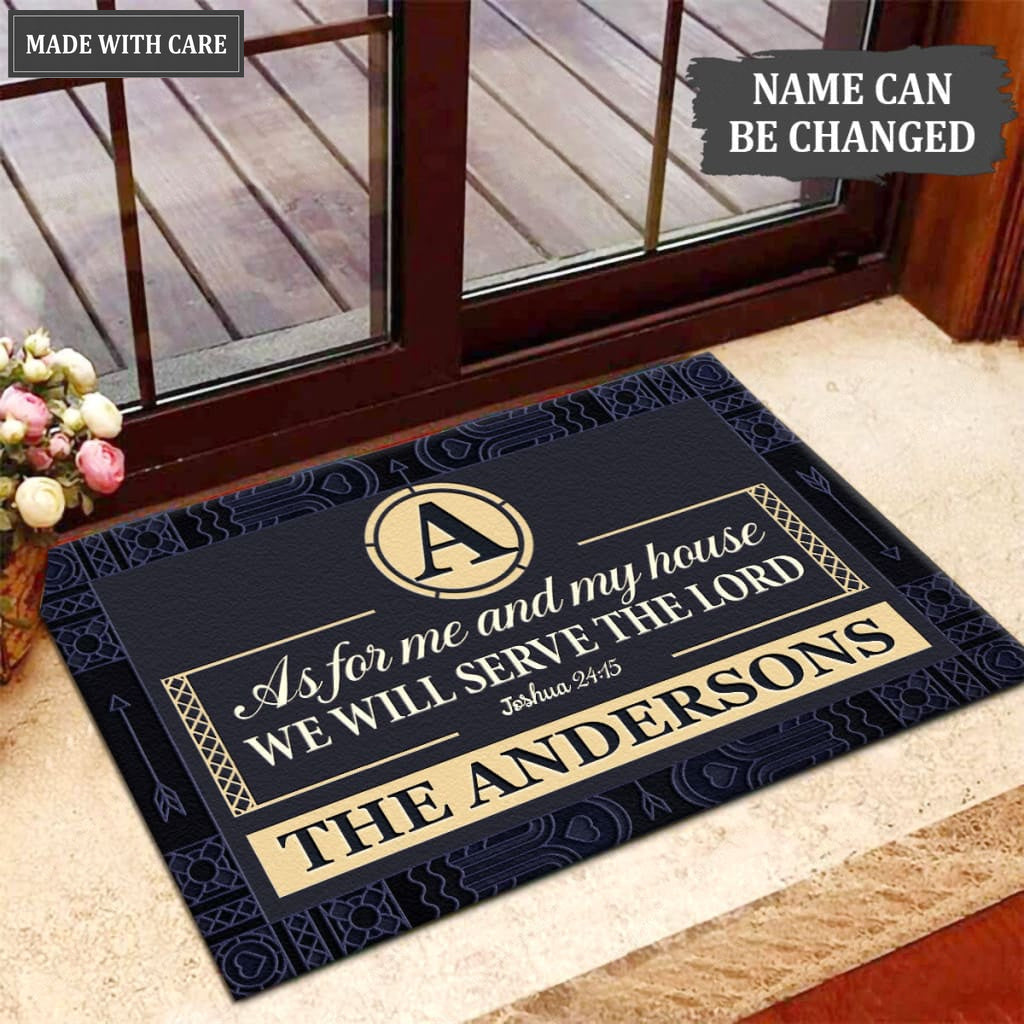 Luvingrace M96 Decorative Monogram Collection As For My House Personalized Doormat