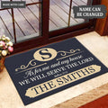 Luvingrace M98 Elegant Monogram Collection As For My House Personalized Doormat