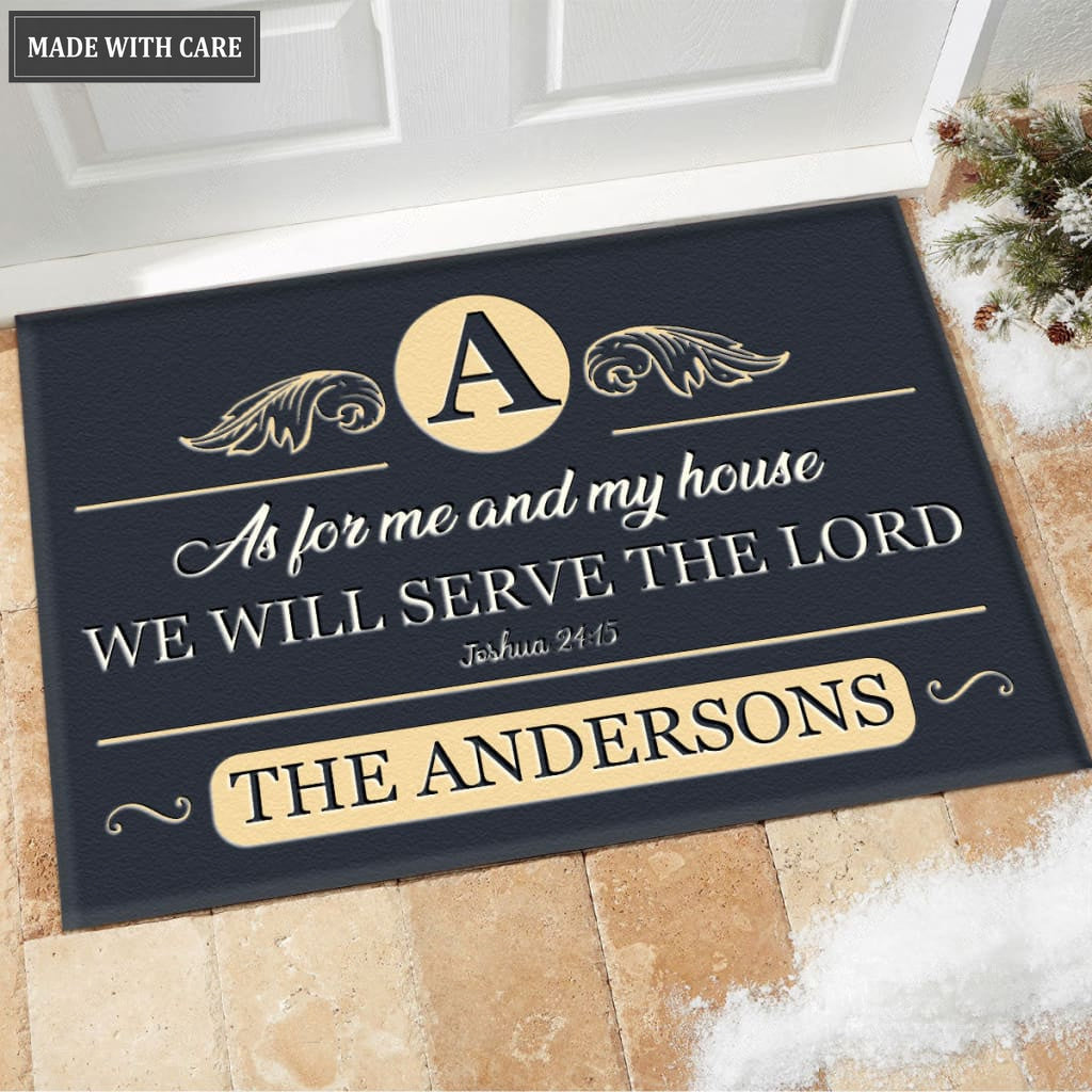 Luvingrace M83 Luxury Monogram Collection As For My House Personalized Doormat