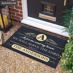 Luvingrace M83 Luxury Monogram Collection As For My House Personalized Doormat