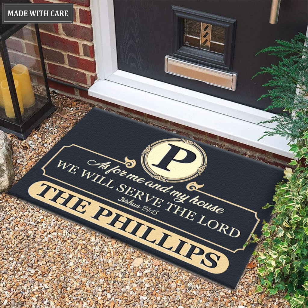 Luvingrace M84 Luxury Monogram Collection As For My House Personalized Doormat