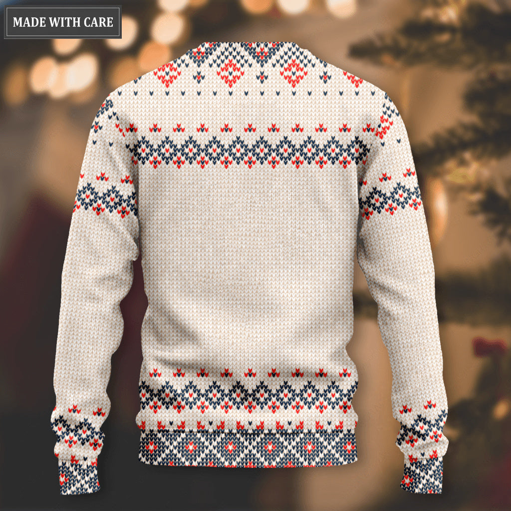 Holy Christian Wool Knitted Christmas Pattern Ugly Sweater