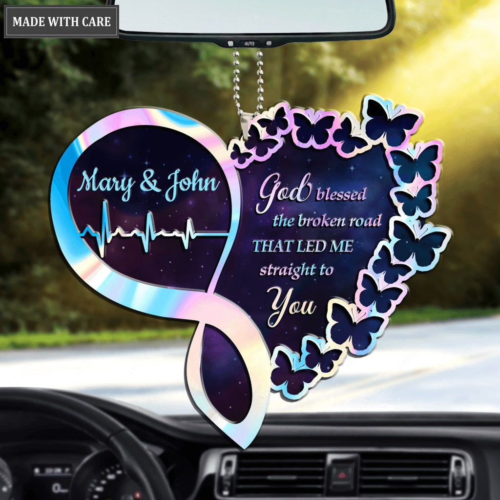 Butterfly Infinity Heart God Blessed Personalized Ornament