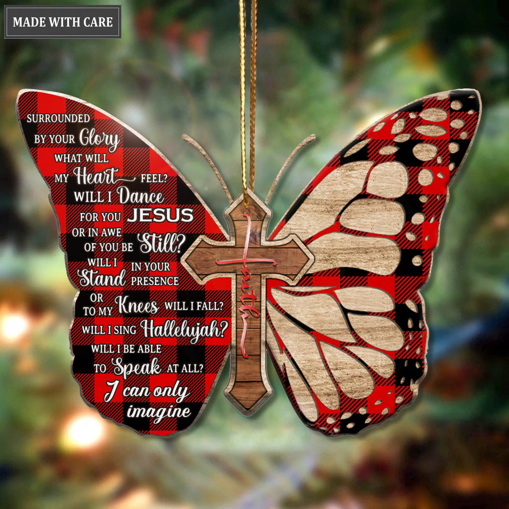Christmas Butterfly Surrounded By The Glory Ornament