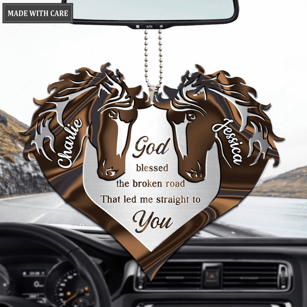 Couple Horse Heart God Blessed Personalized Ornament