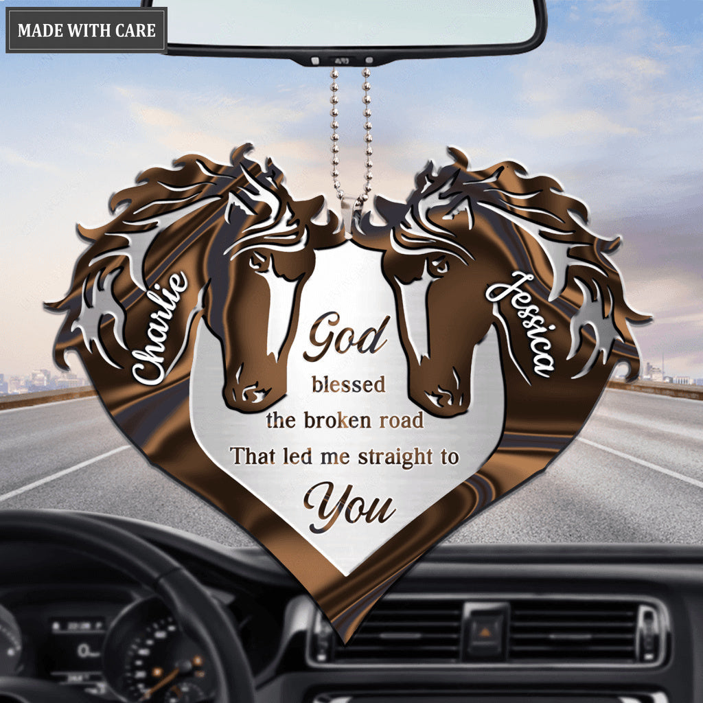 Couple Horse Heart God Blessed Personalized Ornament
