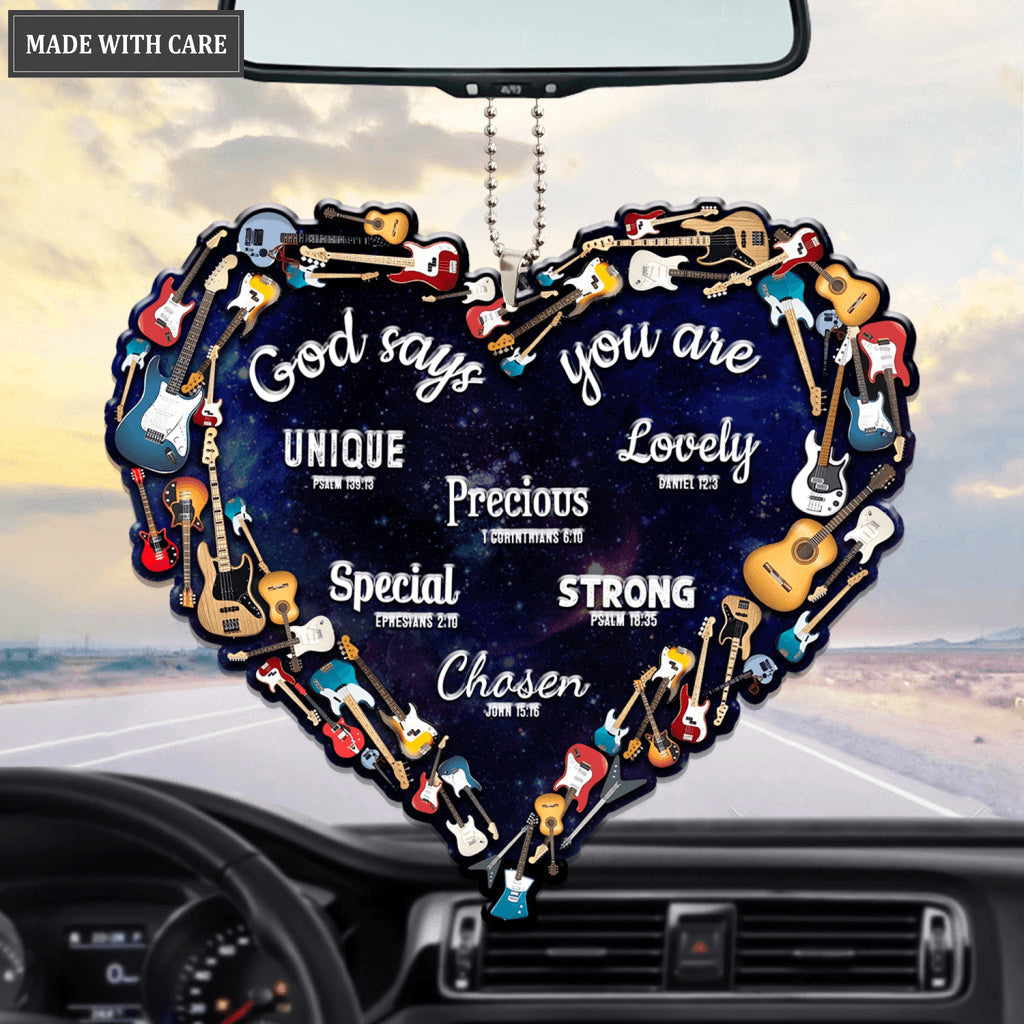 Love Guitar Heart God Says You Are Ornament