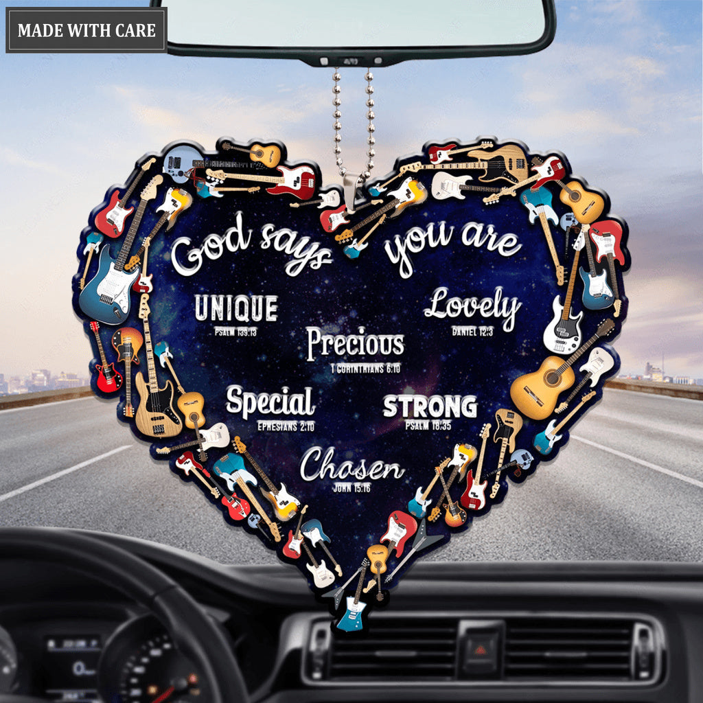 Love Guitar Heart God Says You Are Ornament