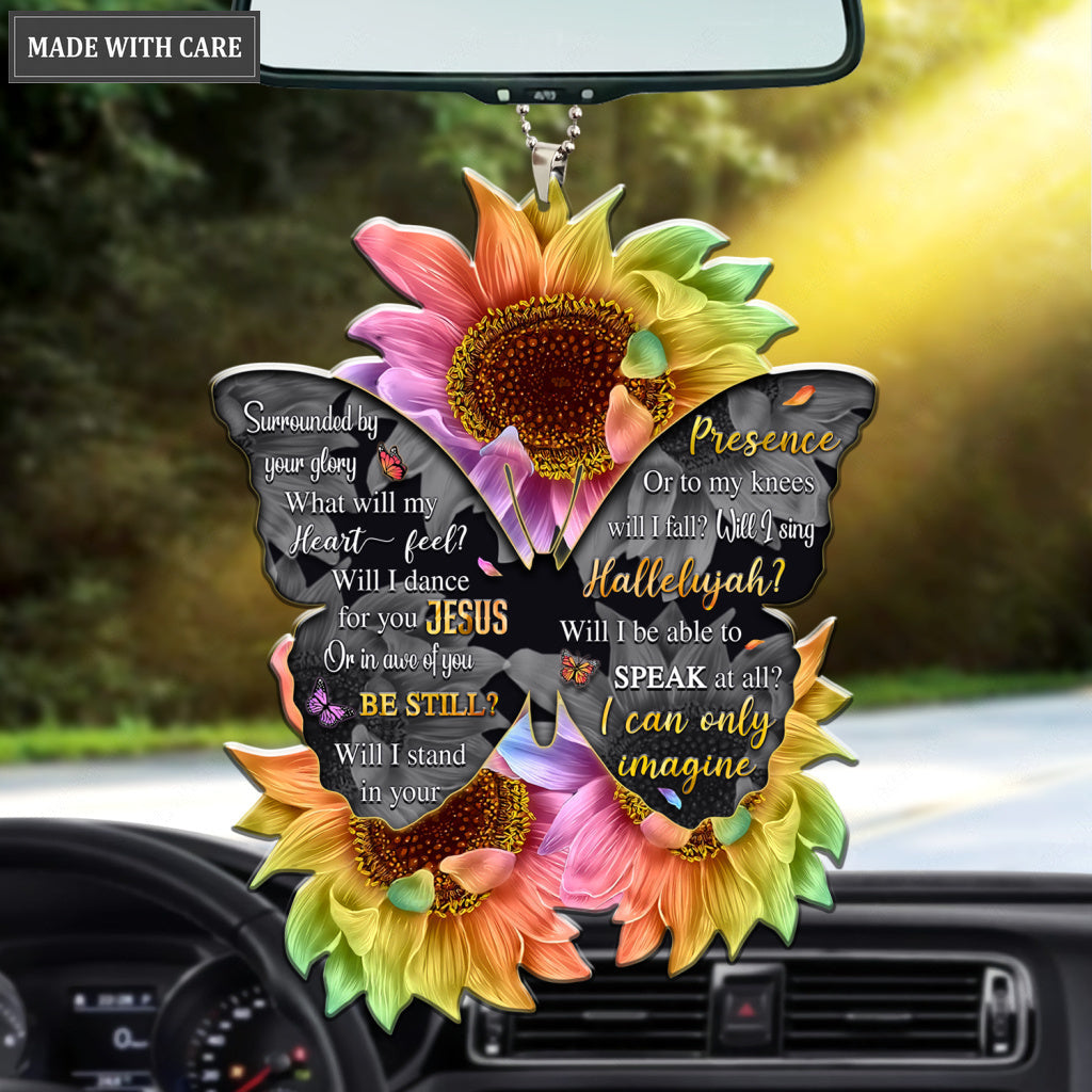 Rainbow Sunflower And Butterfly God Has You Ornament