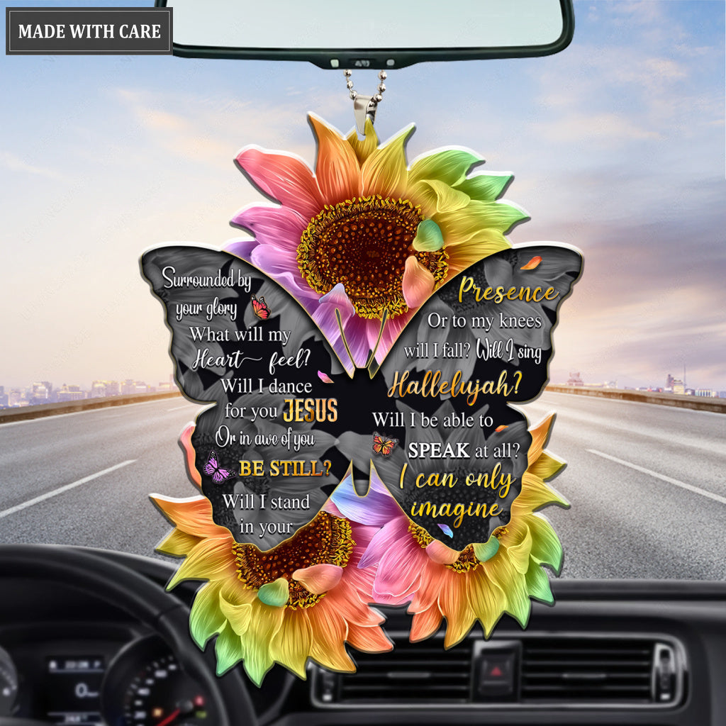 Rainbow Sunflower And Butterfly God Has You Ornament