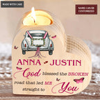 Butterfly Wedding Car God Blessed Personalized Candle Holder