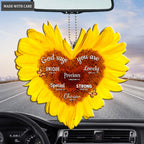 Yellow Sunflower Heart God Says You Are Ornament