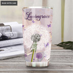 Dandelion And Butterlly As For Me And My House Personalized Tumbler
